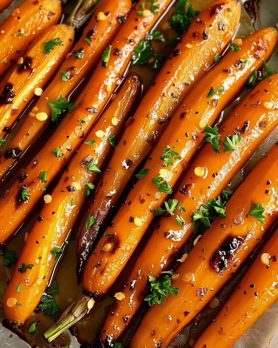 Honey Garlic Butter Roasted Carrots
