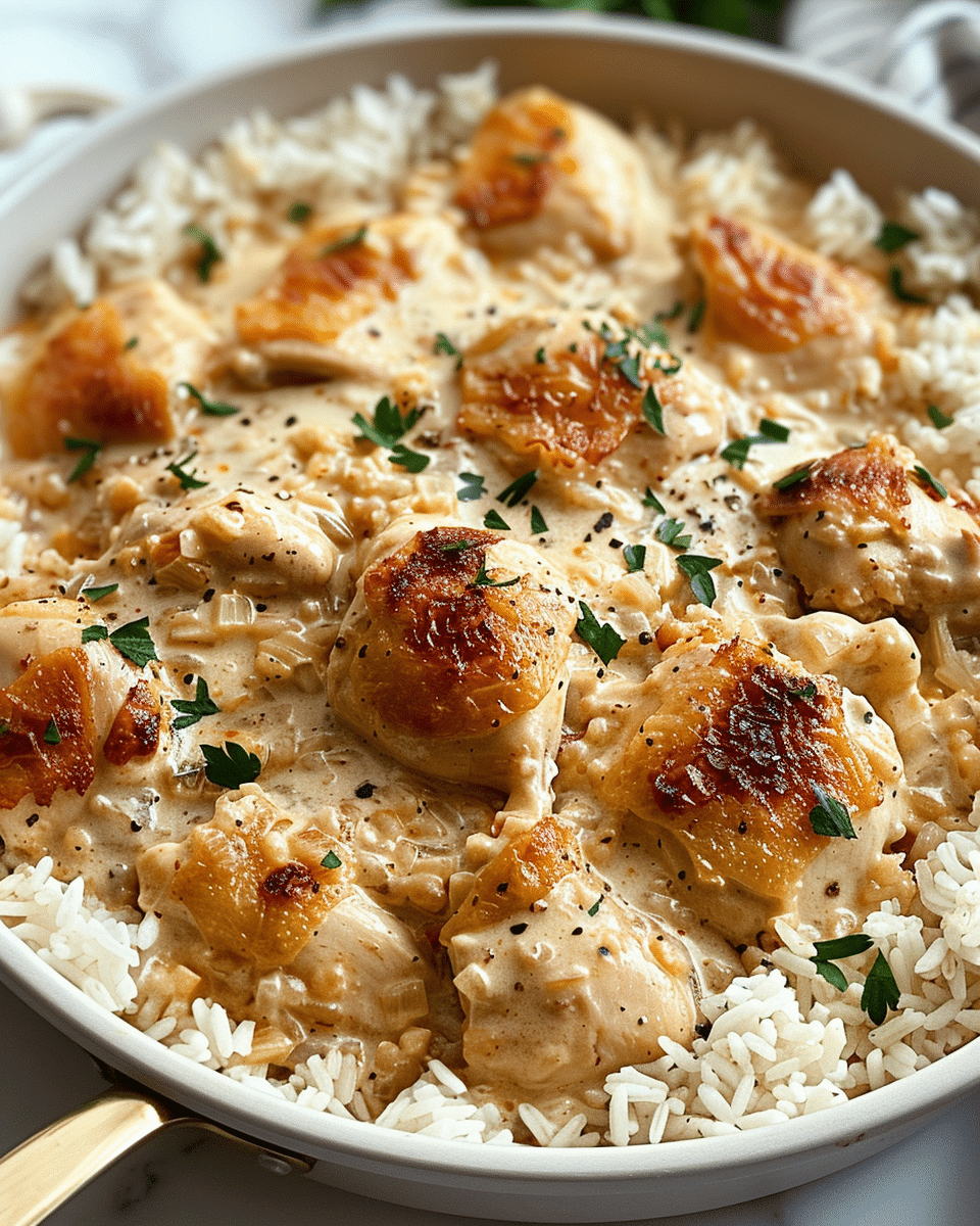 Creamy Smothered Chicken and Rice