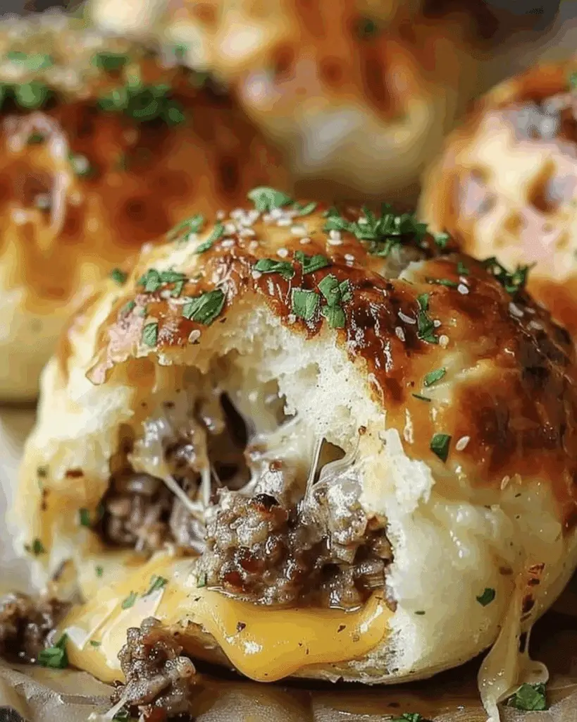 Garlic Parmesan Cheeseburger Bombs