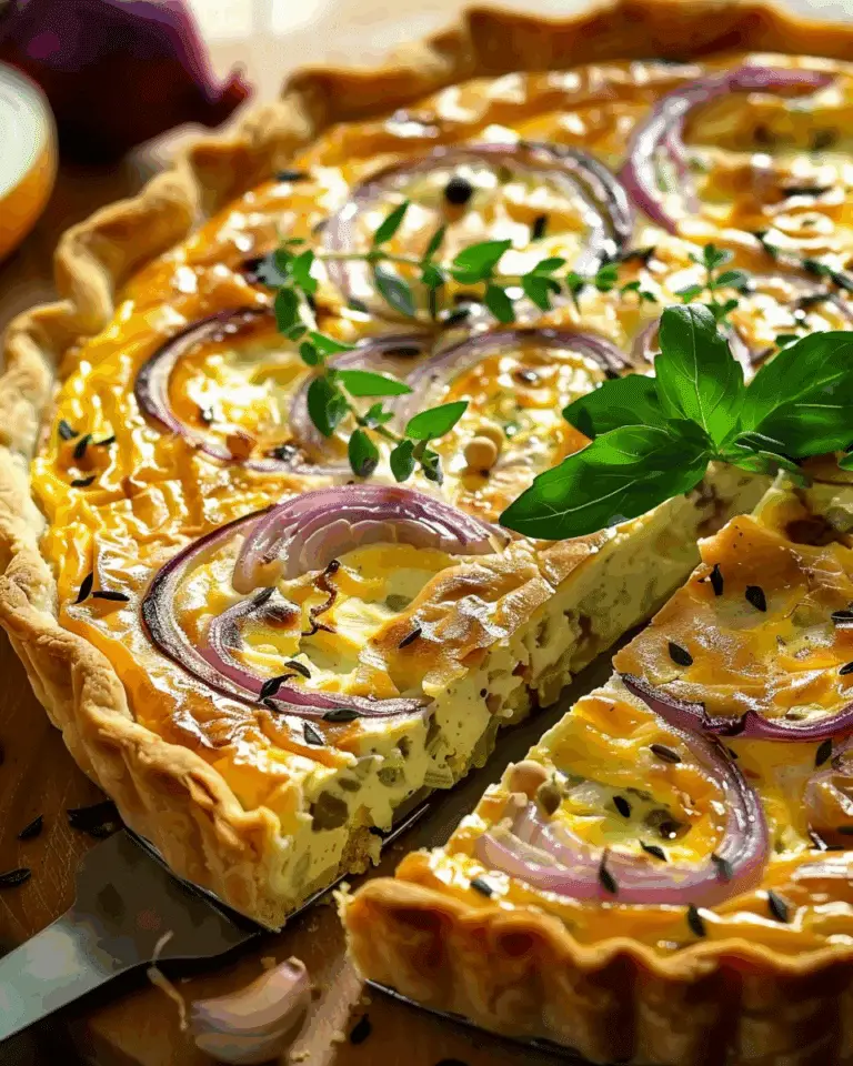 Savory Cauliflower and Red Onion Quiche