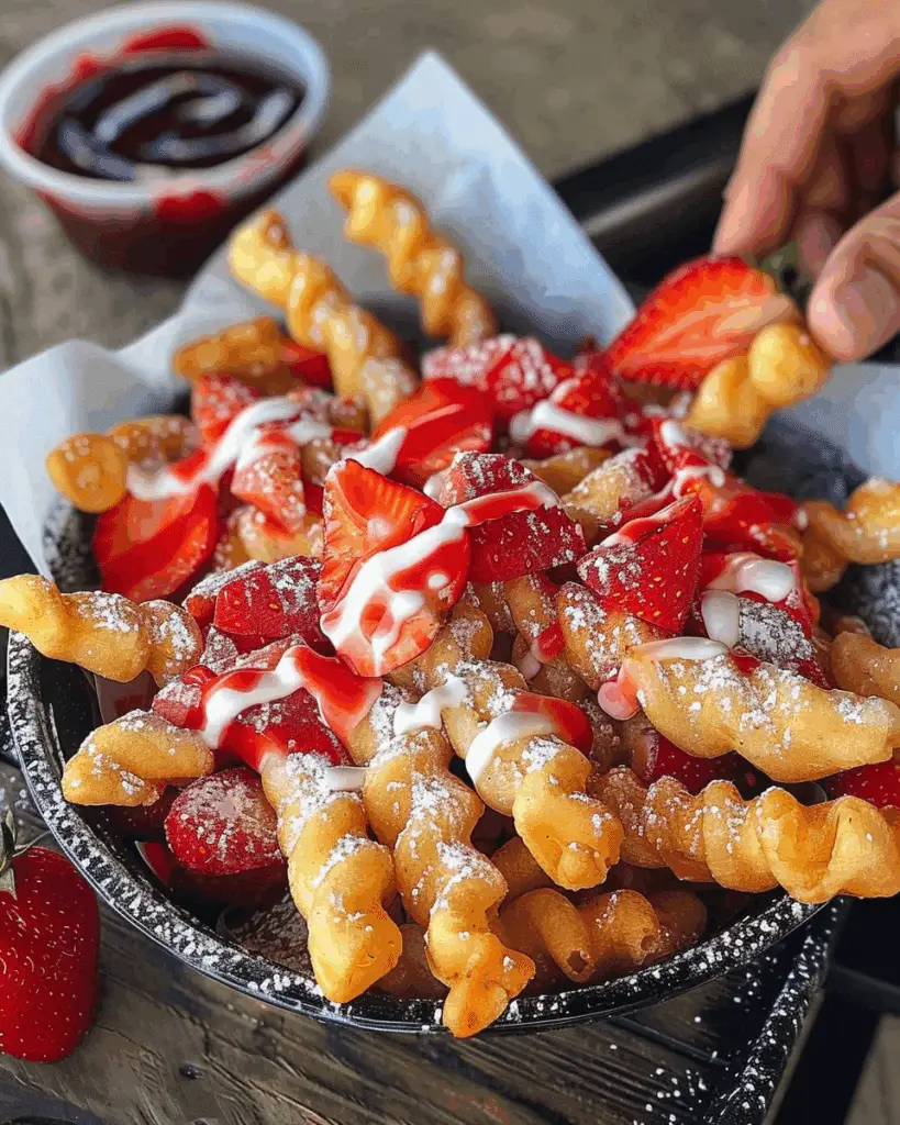 Strawberry Funnel Cake Fries