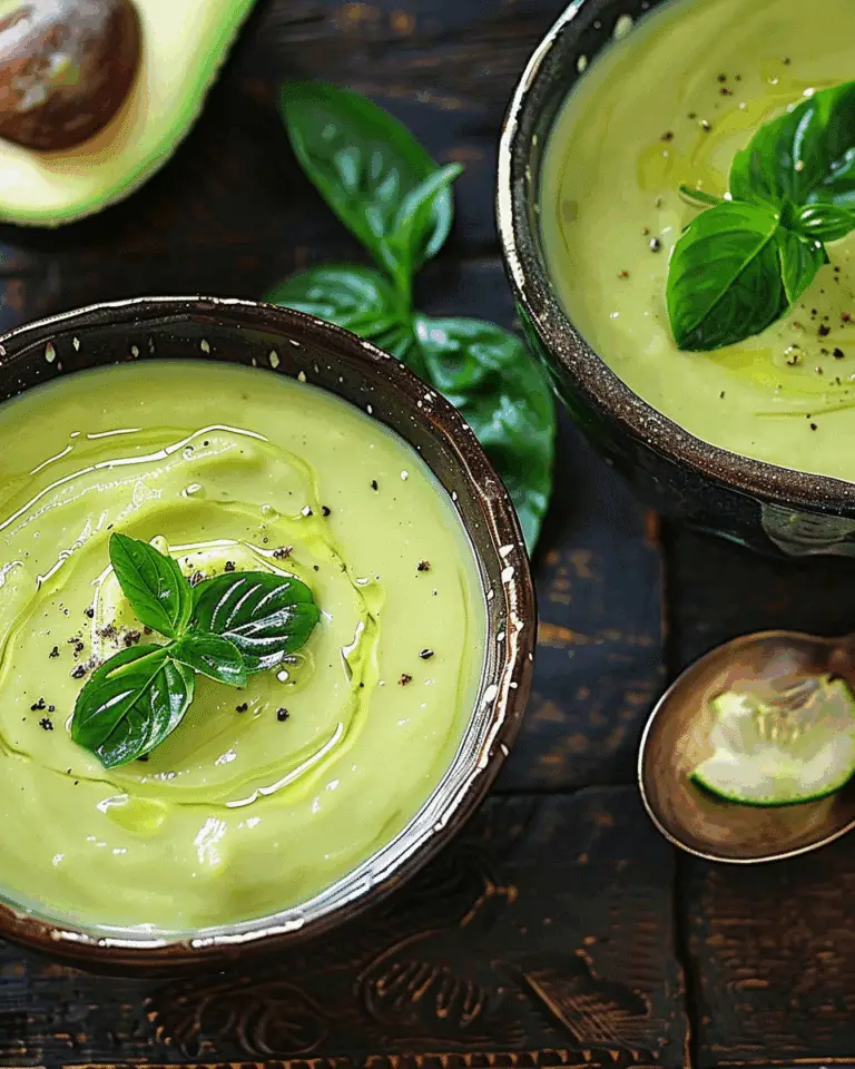 Chilled Lemon Basil Avocado Soup