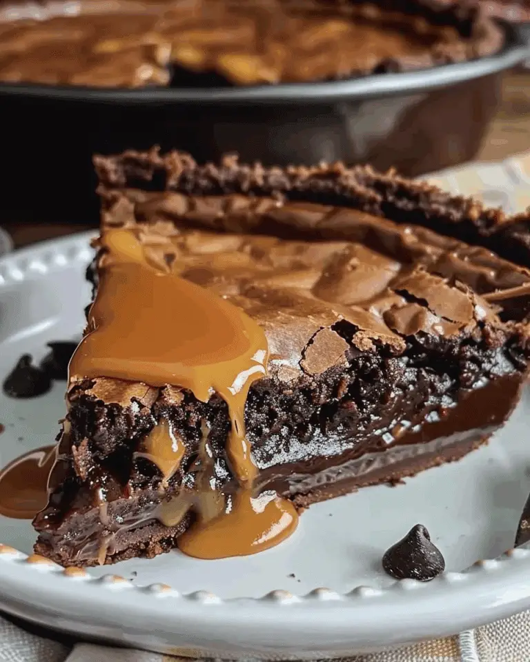 Rich and Gooey Caramel Brownie Pie