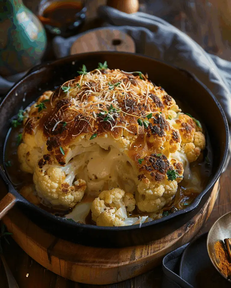 Whole Roasted Cauliflower Cheese
