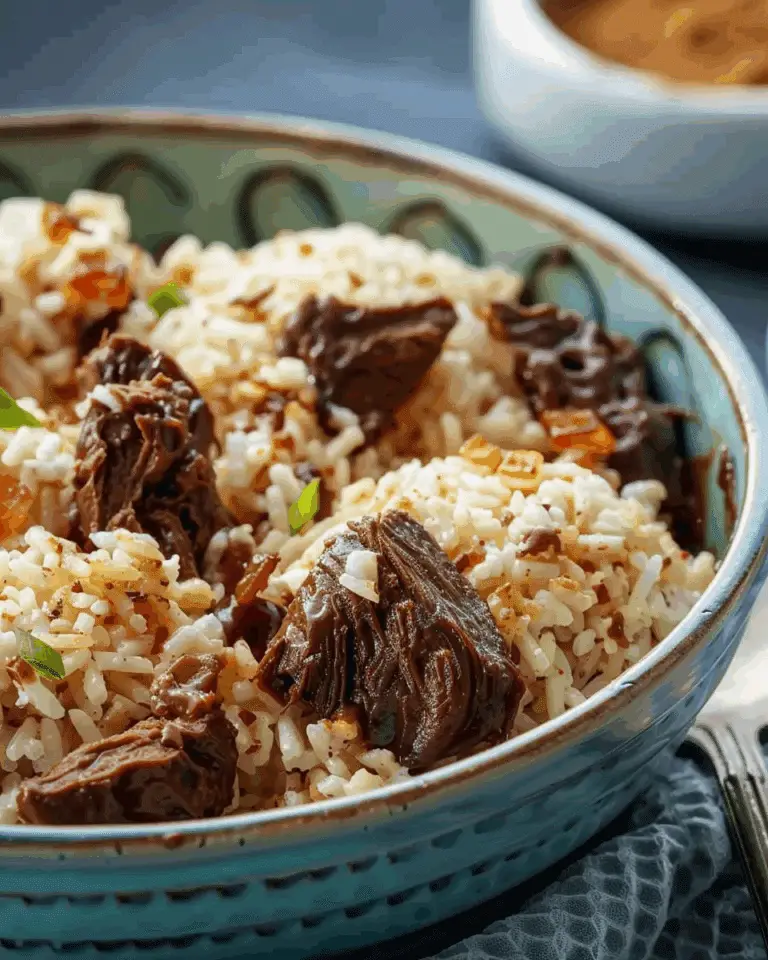 Baked Onion Beef Fried Rice with Mixed Vegetables