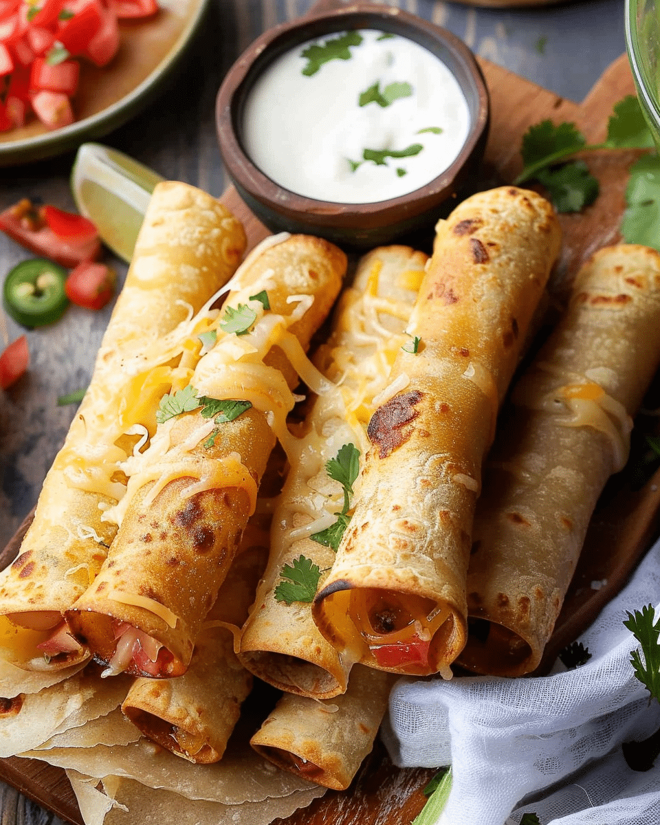 Baked Green Chile Taquitos