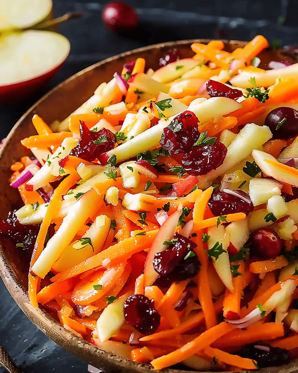 Refreshing Apple Cranberry Carrot Salad