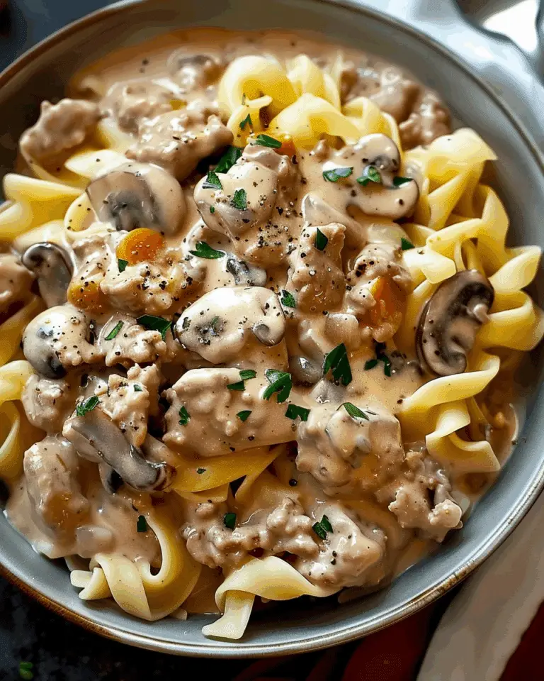 Creamy Ground Beef Stroganoff