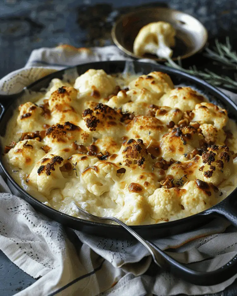 Creamy Three Cheese Cauliflower Bake