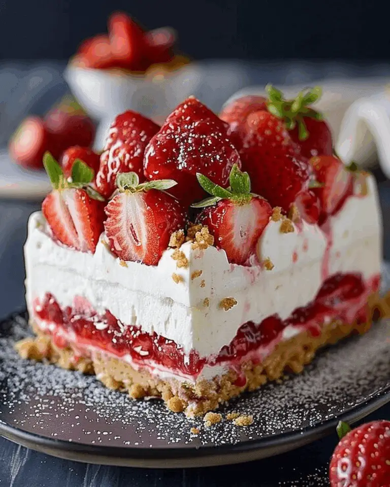 No Bake Strawberry Cheesecake Cake