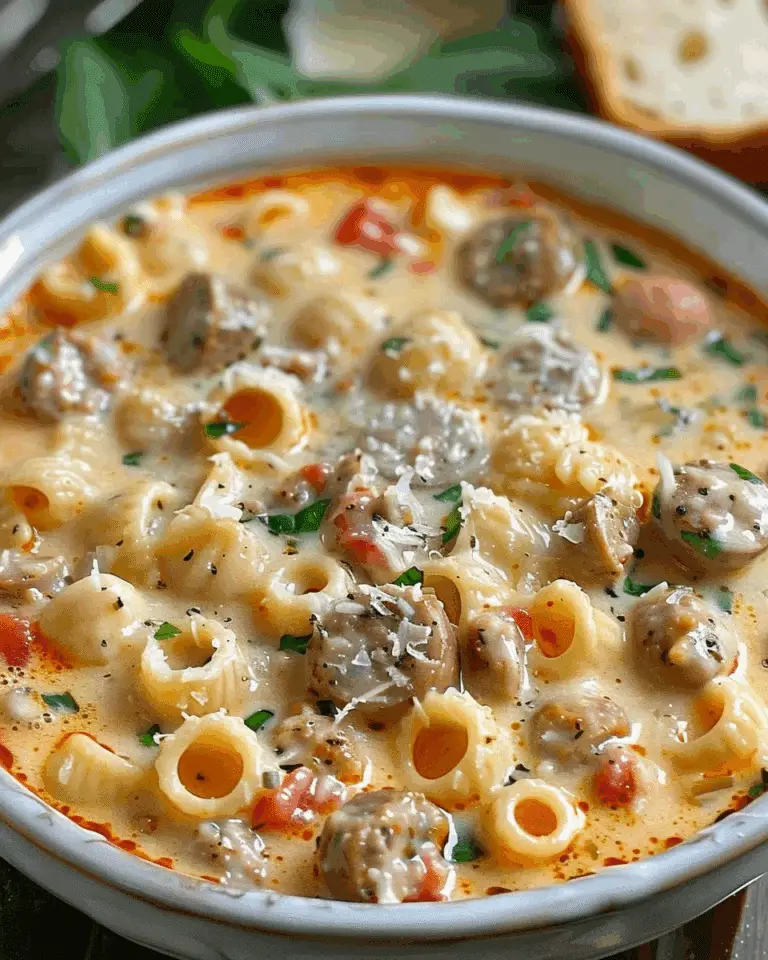 Creamy Parmesan Italian Sausage Ditalini Soup