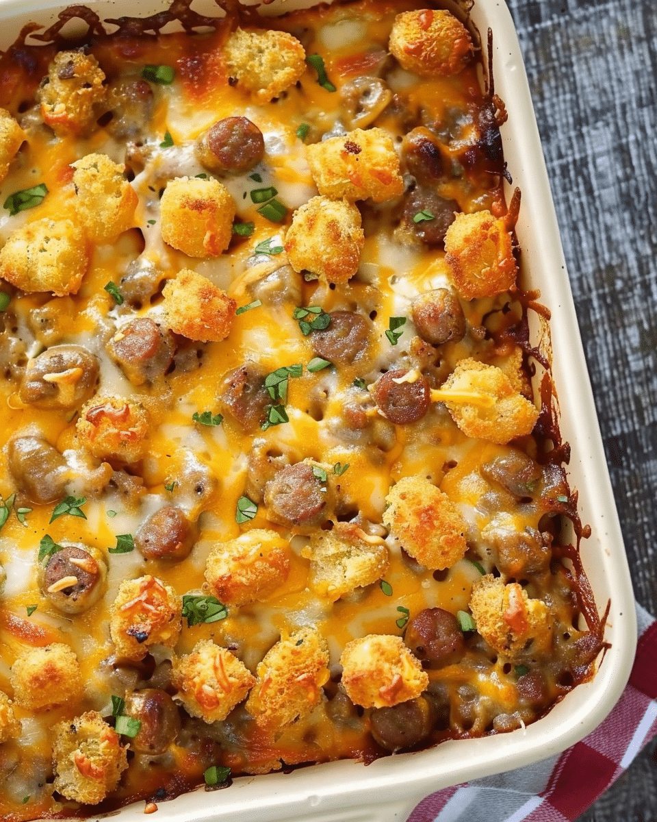 Tater Tot Sausage Breakfast Casserole