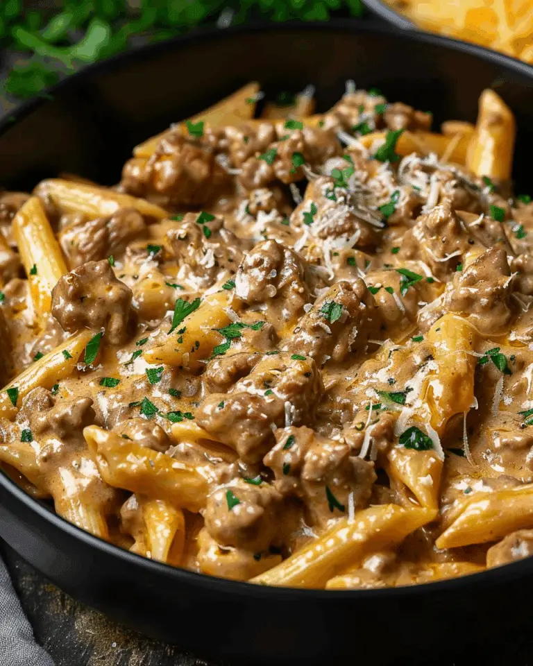High Protein Creamy Beef Pasta 
