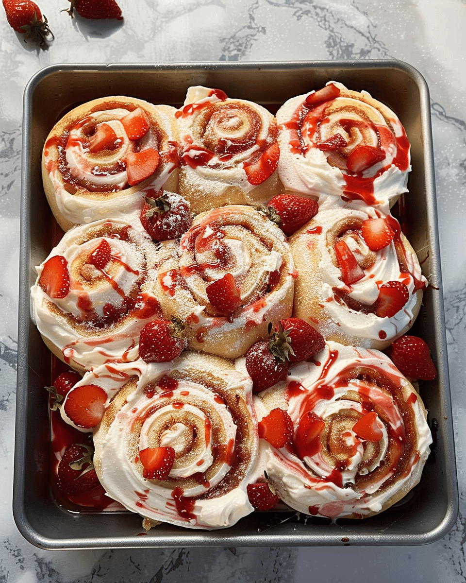 Strawberry Cheesecake Cinnabon Rolls