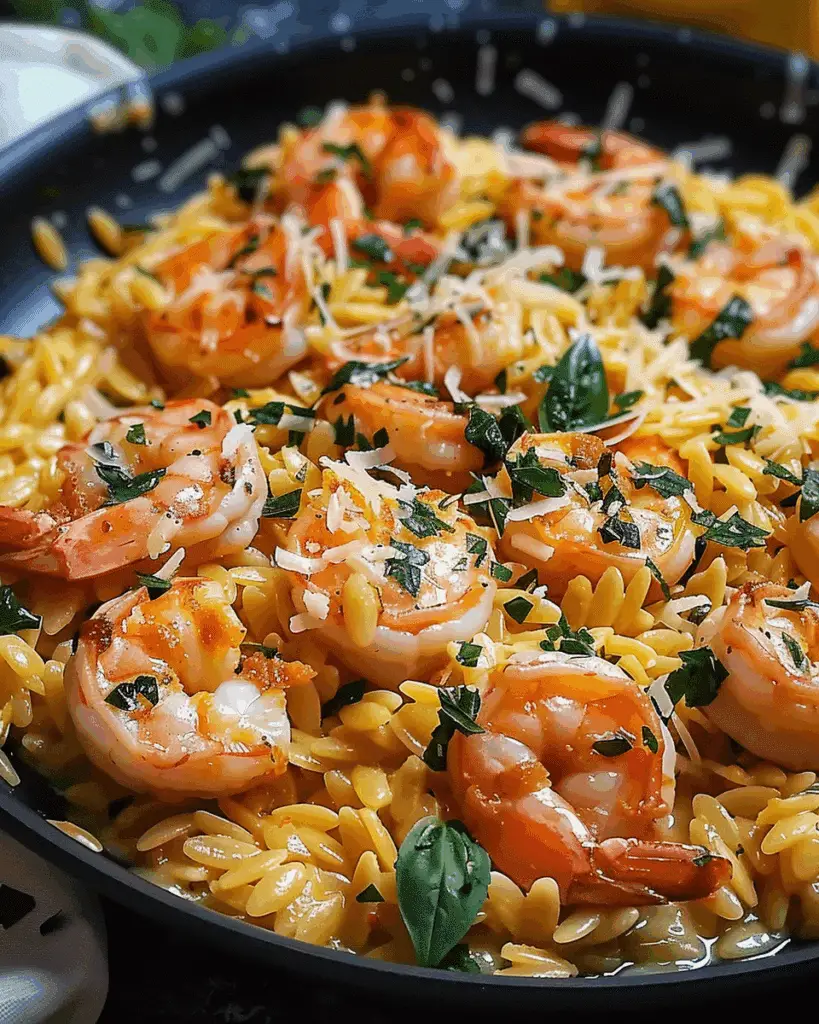 One Pan Parmesan Orzo with Shrimp