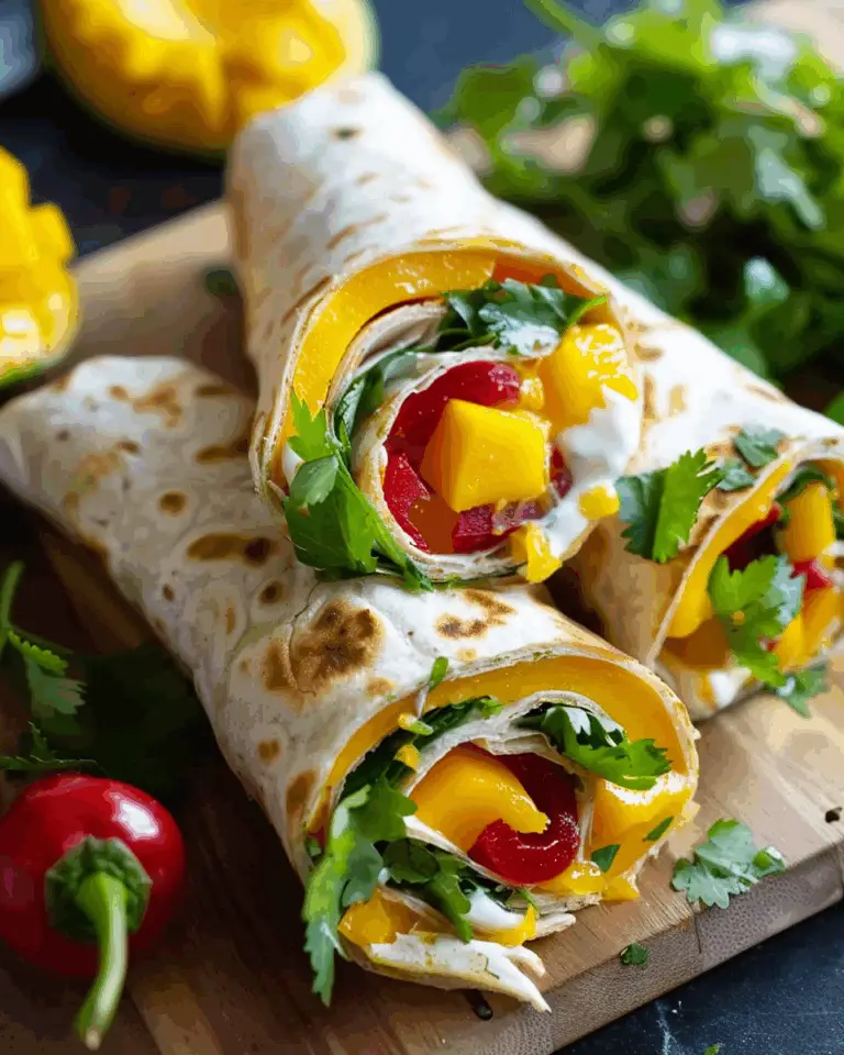 Spicy Mango and Red Bell Pepper Wraps