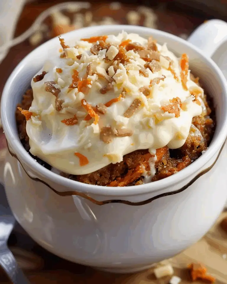 Carrot Cake Mug Cake with Cream Cheese Frosting