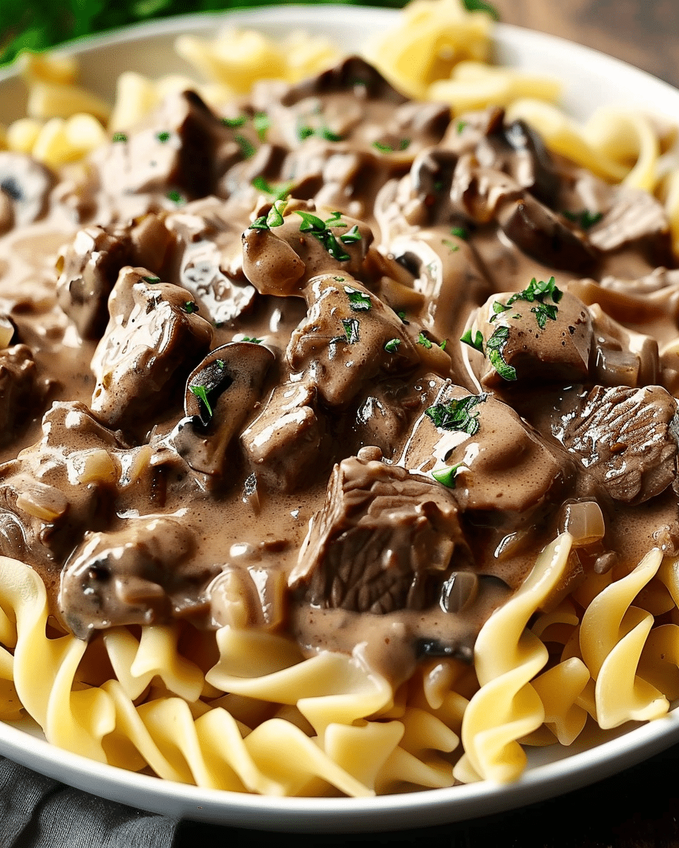Beef Stroganoff with Egg Noodles