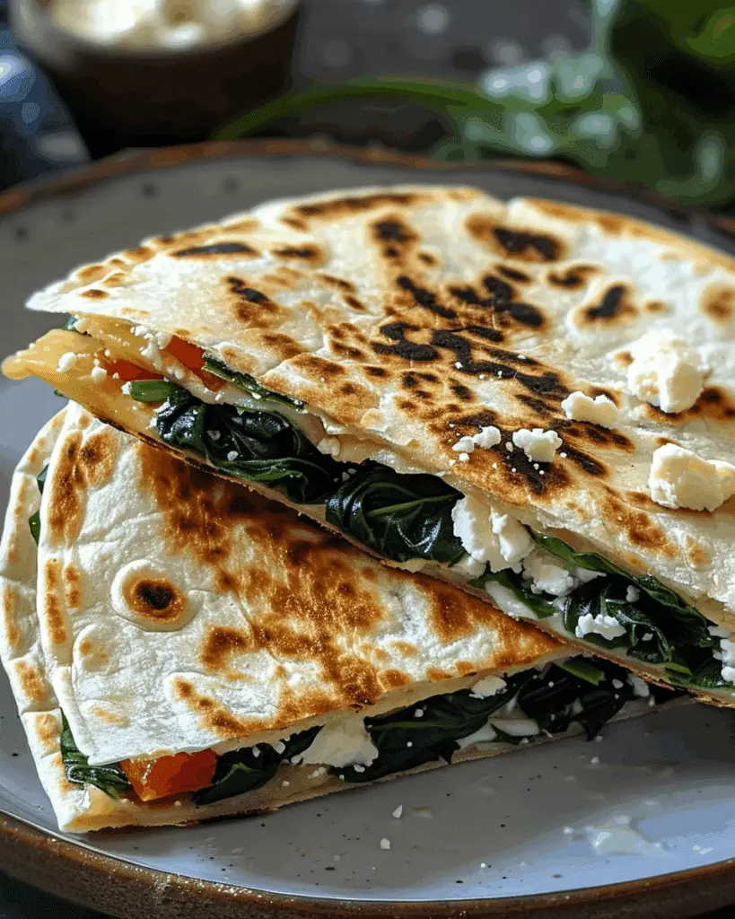 Spinach and Feta Quesadillas