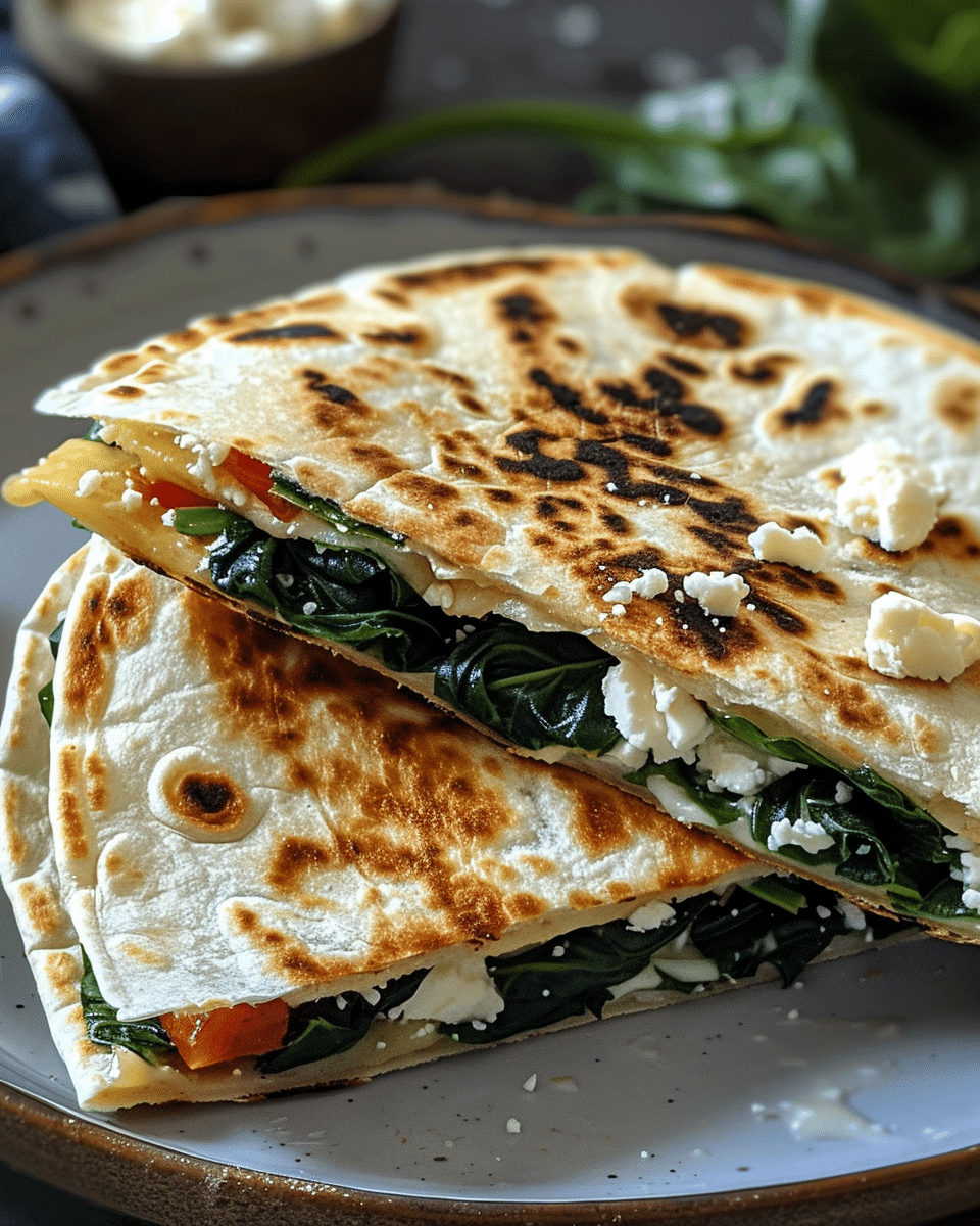 Spinach and Feta Quesadillas