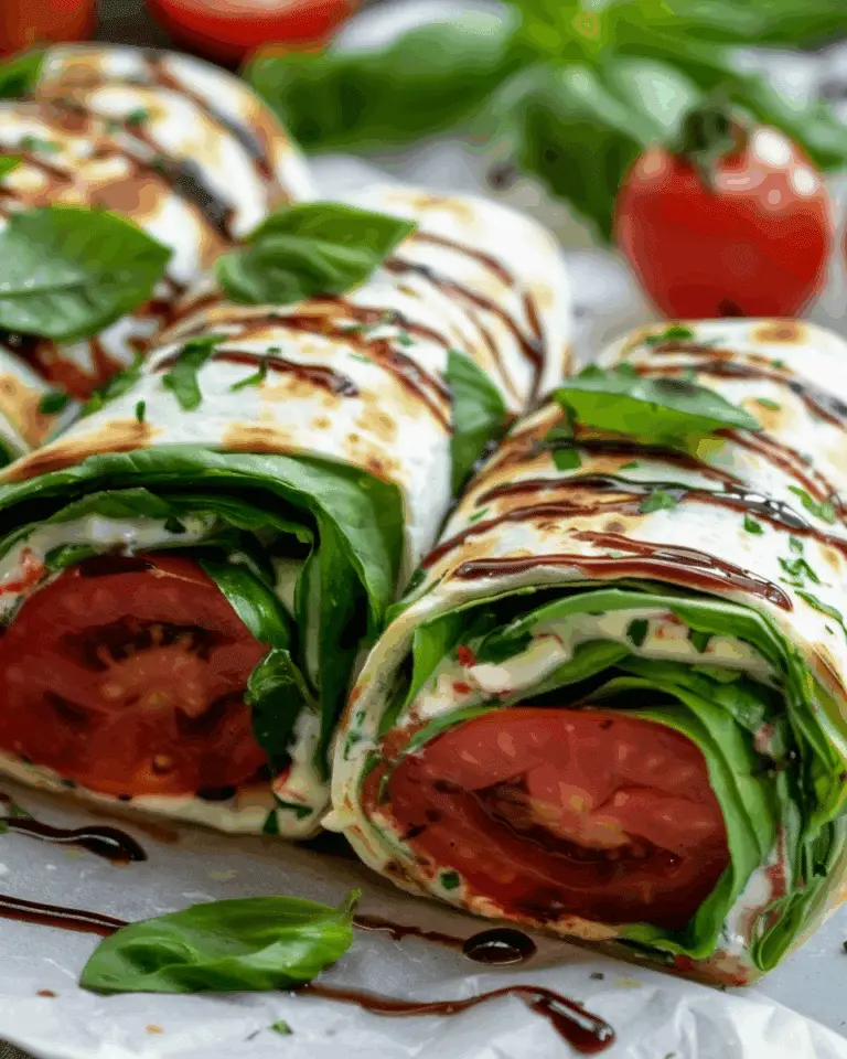 Caprese-Style Wraps with Tomato, Basil, and Balsamic