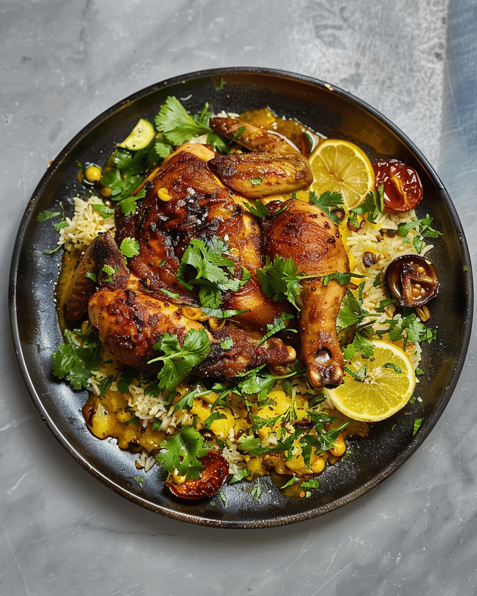 Grilled and Roasted Chicken with Poriyal