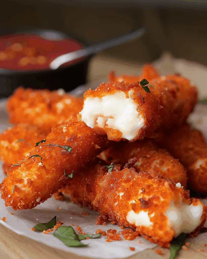 Hot Cheeto Mozzarella Sticks