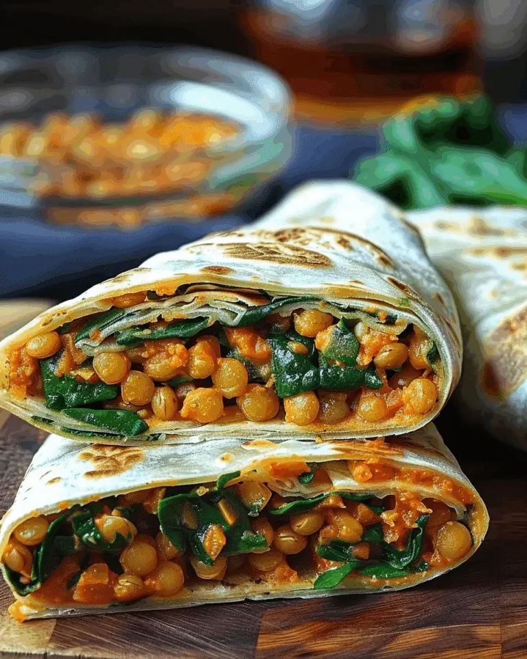 Protein‑Packed Red Lentil & Spinach Wraps