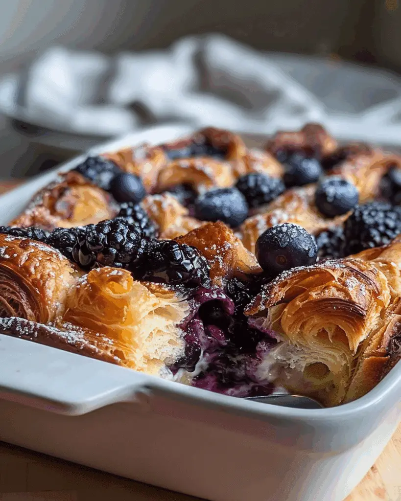 Blueberry Croissant French Toast Bake