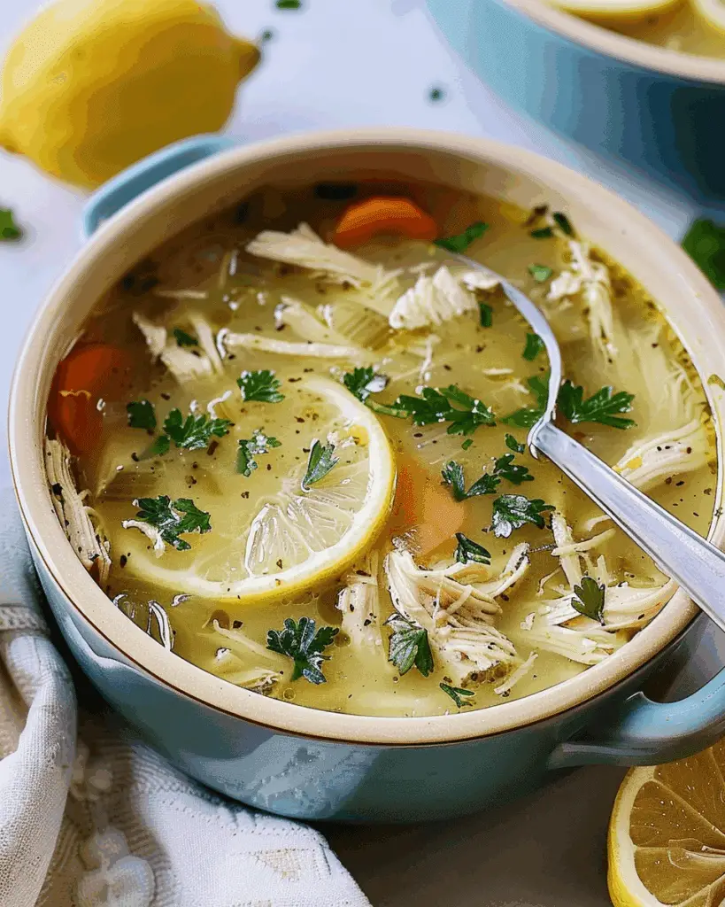 Mediterranean Lemon Chicken Soup