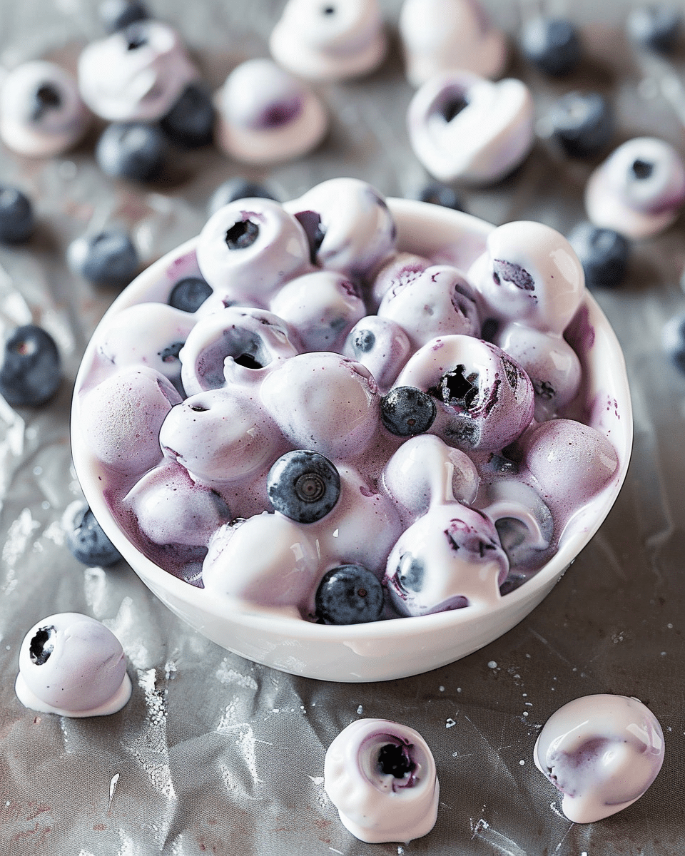 Frozen Yogurt Covered Blueberries