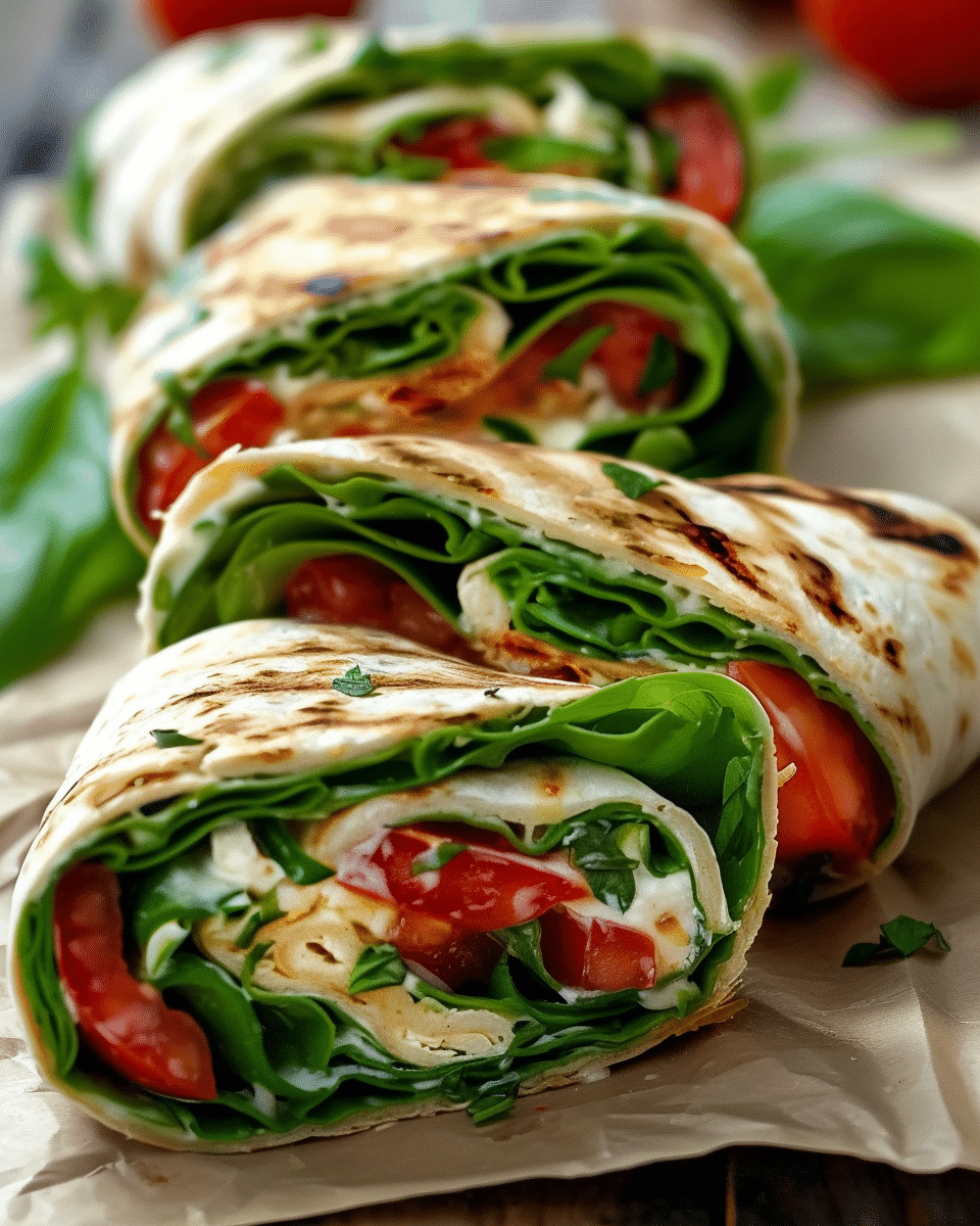 Caprese-Style Wraps with Tomato, Basil, and Balsamic