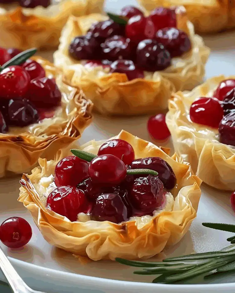 Mini Cranberry & Brie Phyllo Tarts
