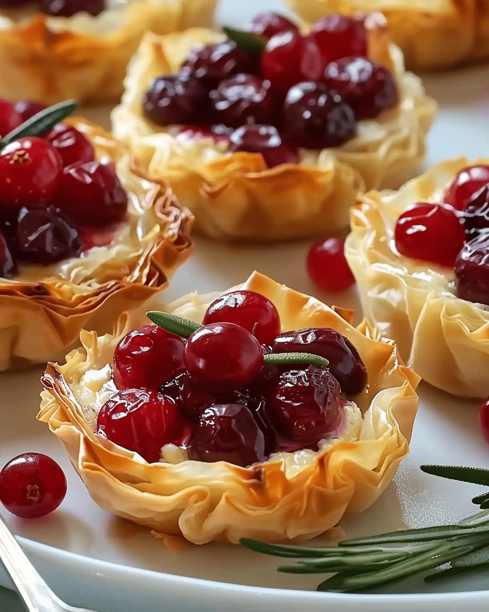 Mini Cranberry & Brie Phyllo Tarts