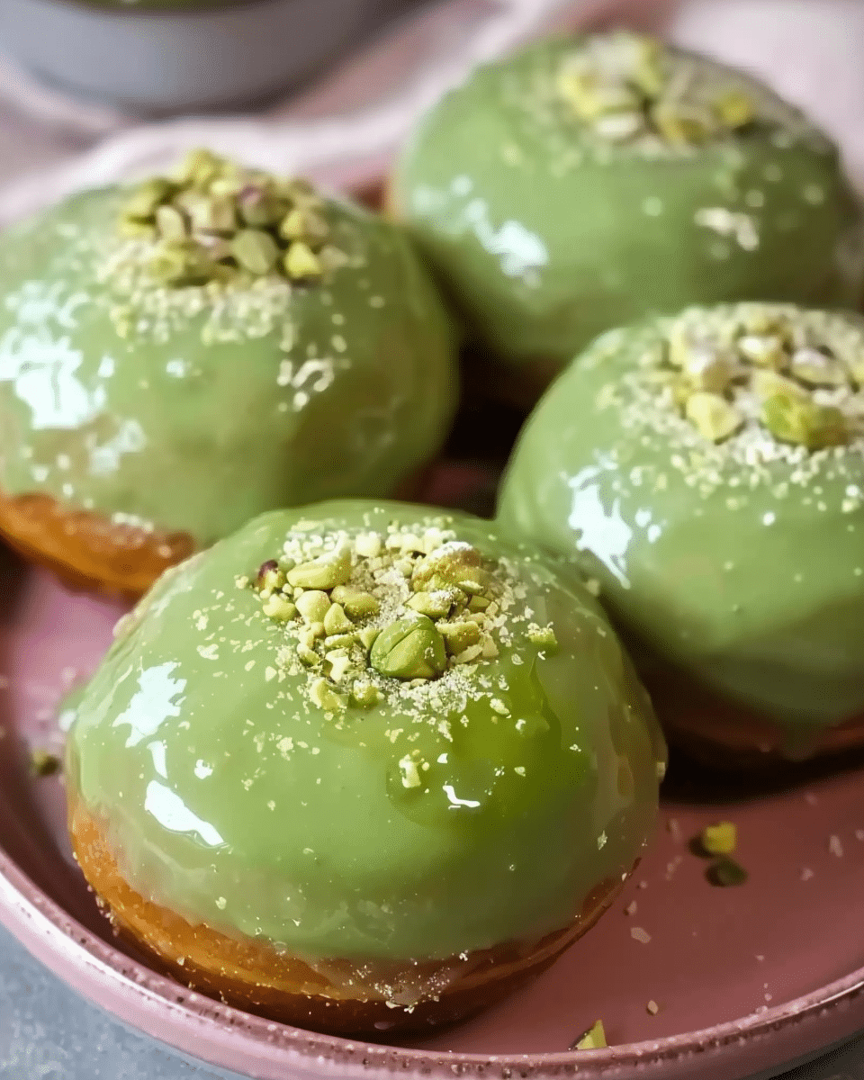 Pistachio Glazed Doughnuts