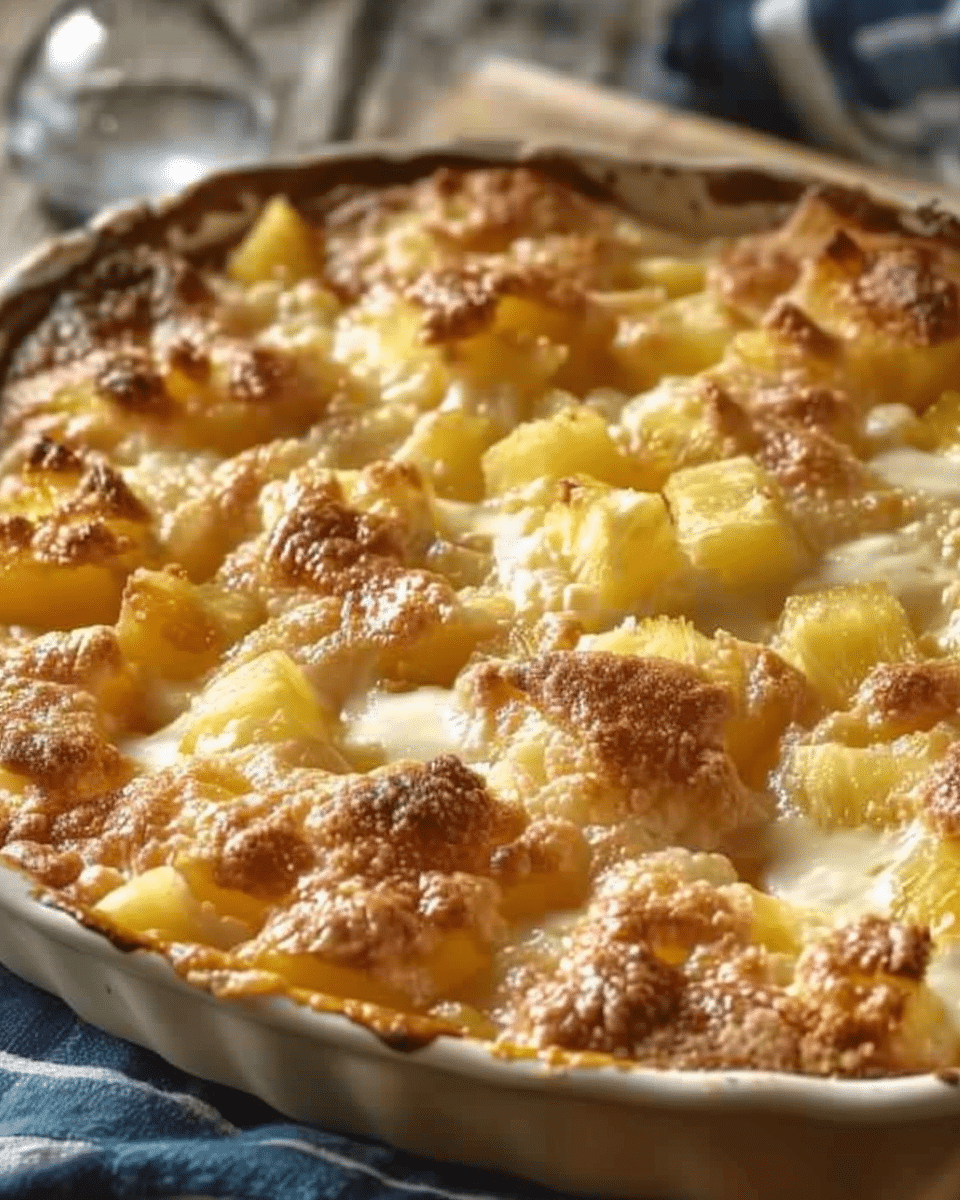 Pineapple Cream Cheese Cobbler