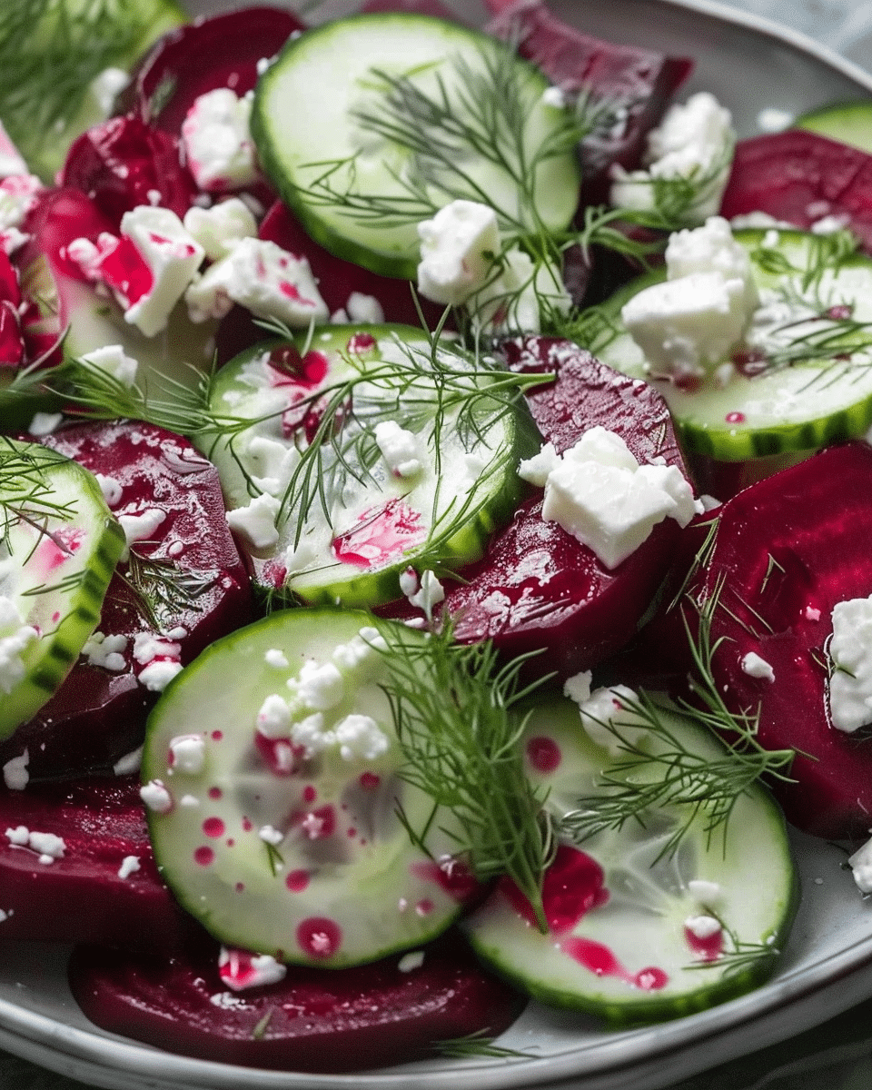 Beet Salad with Feta, Cucumbers, and Dill