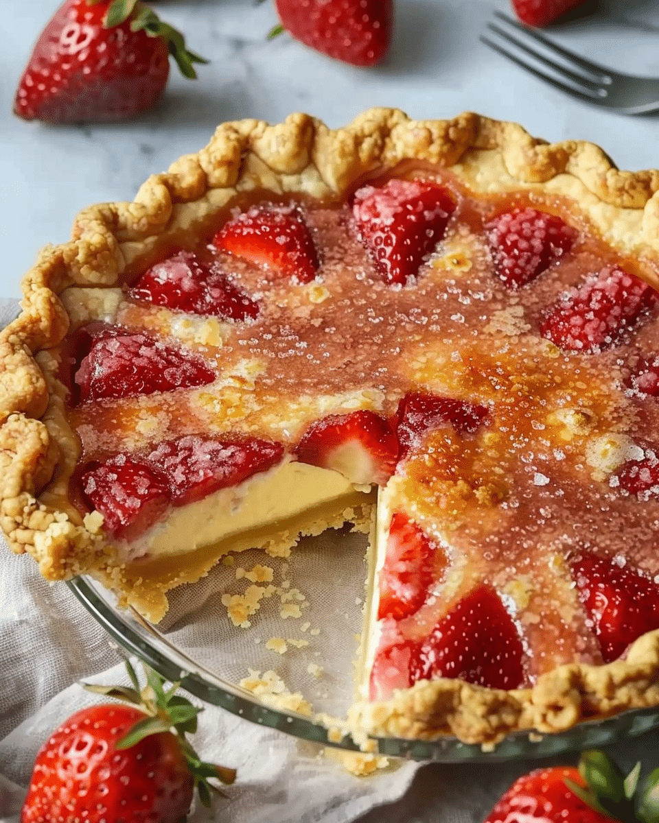 Easy Strawberry Buttermilk Pie