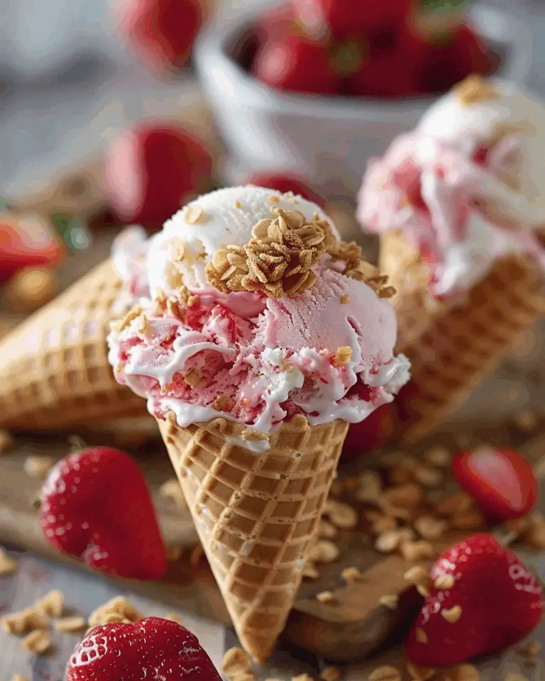 Strawberry Crunch Ice Cream Cones