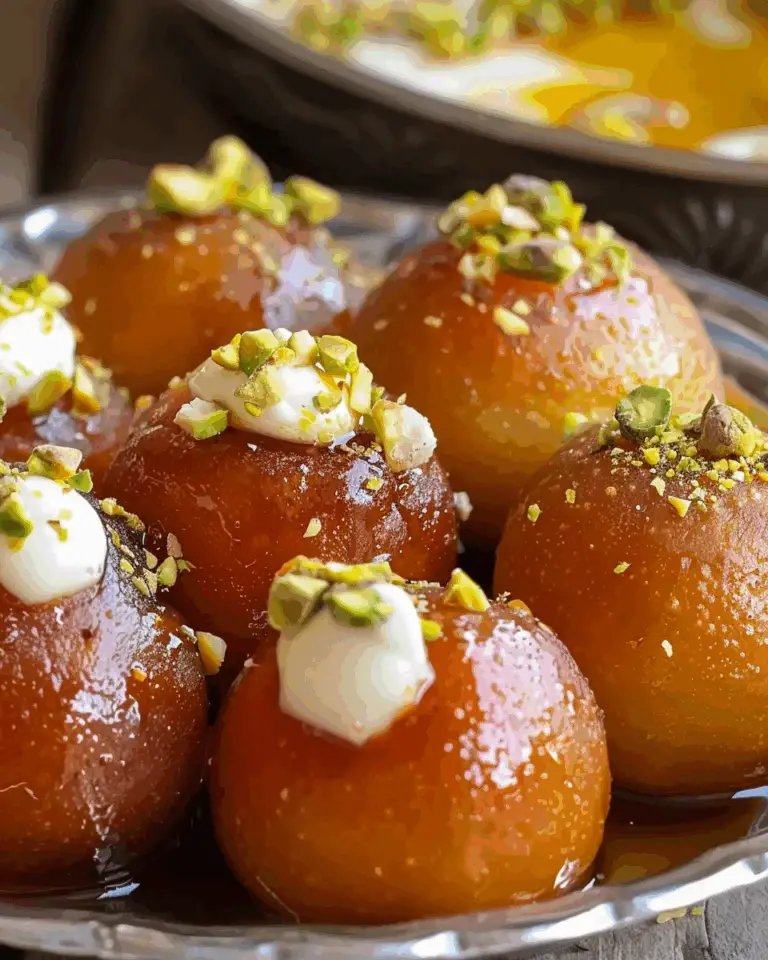Stuffed Gulab Jamuns with Cream and Pistachio Filling