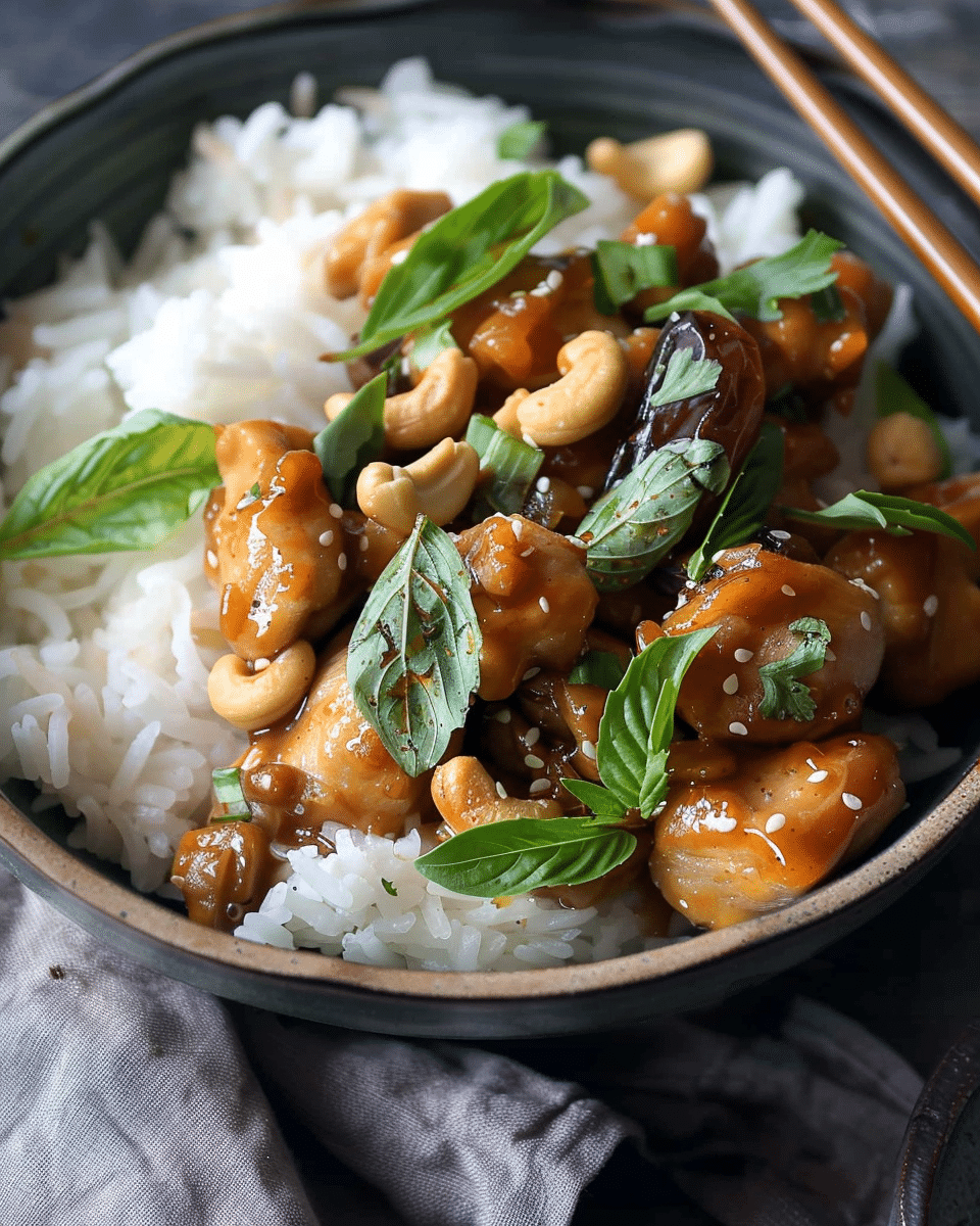 Sesame Chicken With Cashews and Dates