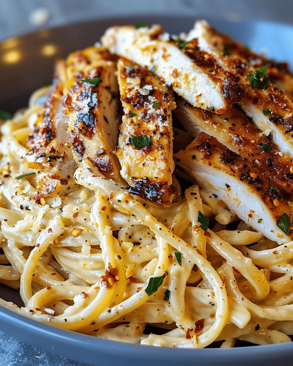 Creamy Cajun Chicken Linguine with Garlic Parmesan Sauce