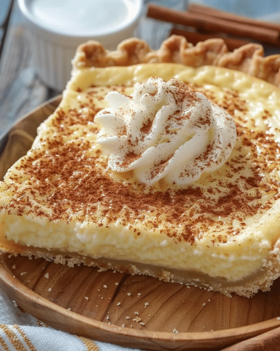 Cinnamon Vanilla Creamy Custard Pie