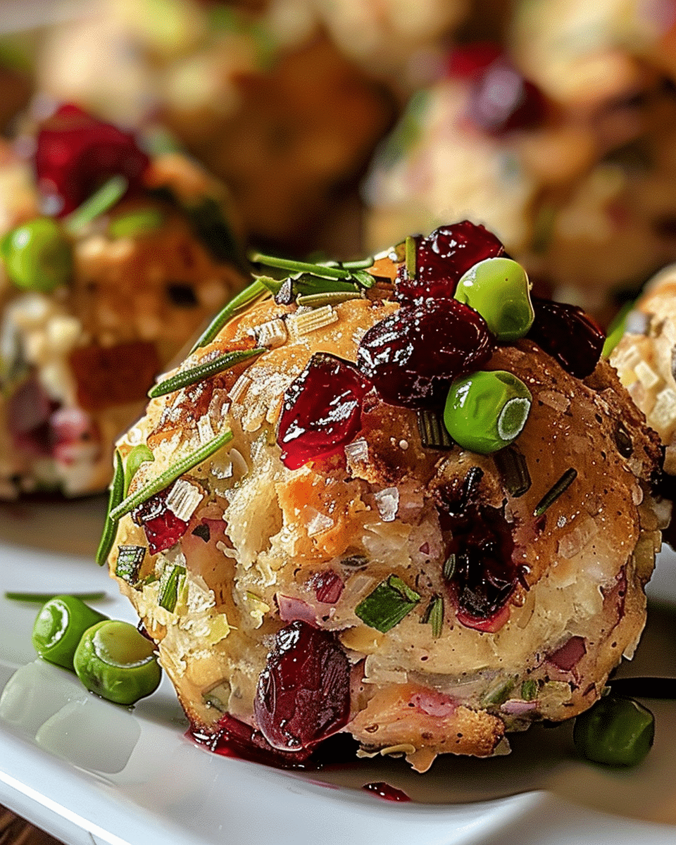 Cranberry Turkey Stuffing Balls