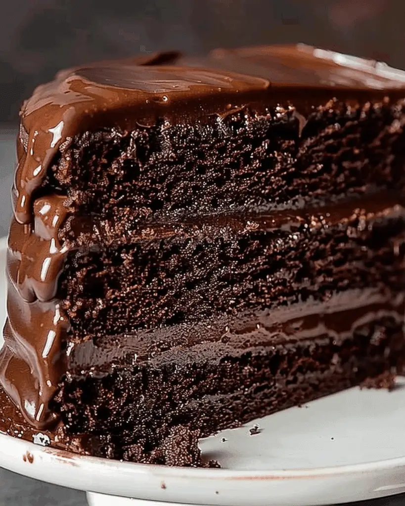 Moist Chocolate Cake with Chocolate Ganache Filling