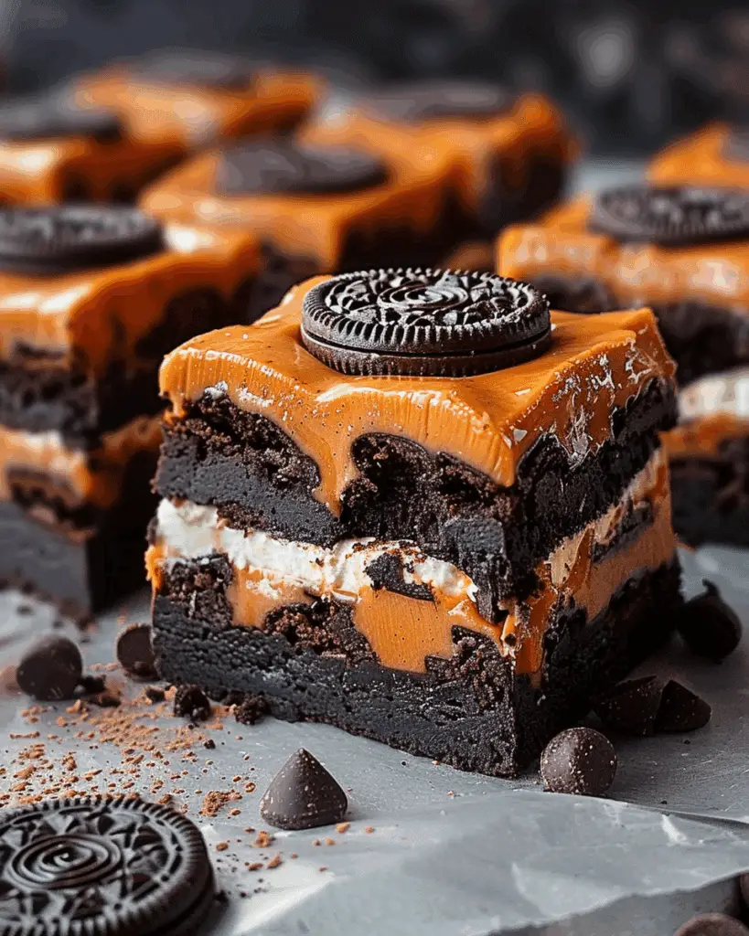 Oreo Layered Halloween Brownies