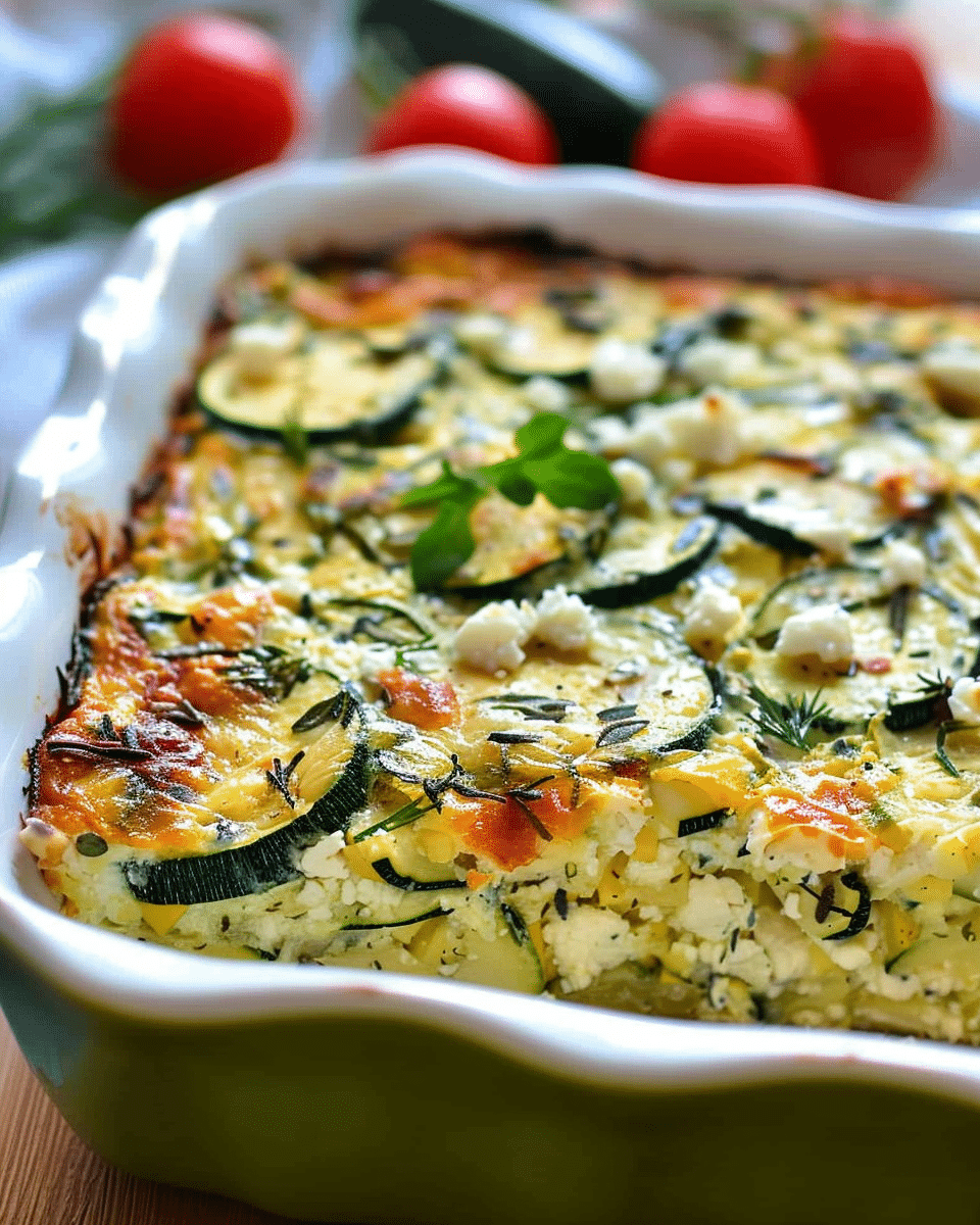 Cottage Cheese Zucchini Feta Bake