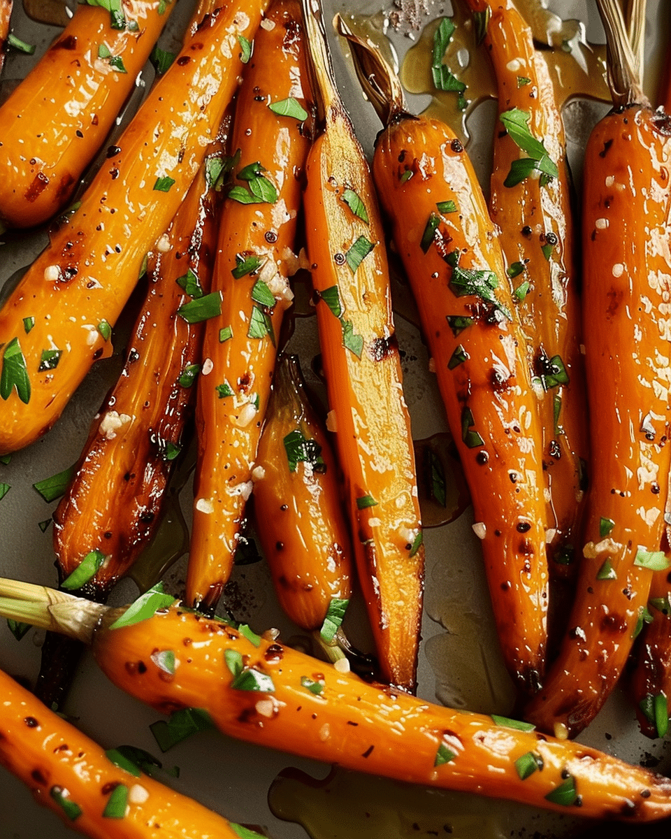 Honey Garlic Butter Roasted Carrots