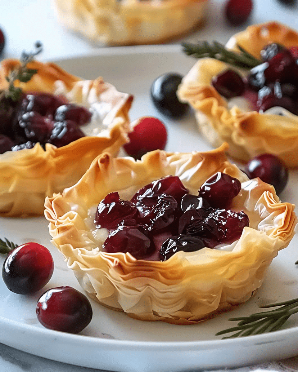 Mini Cranberry & Brie Phyllo Tarts
