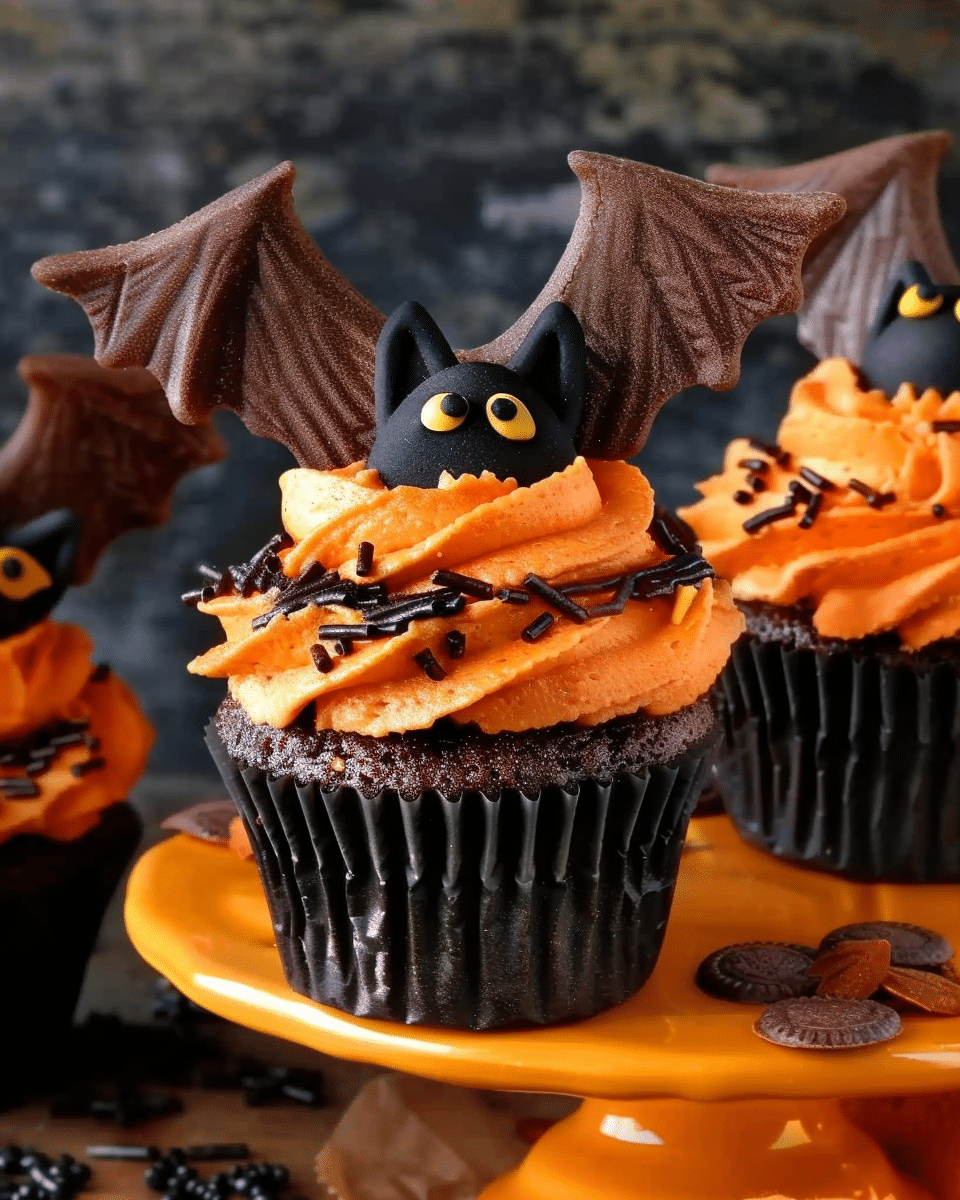 Easy Bat Cupcakes